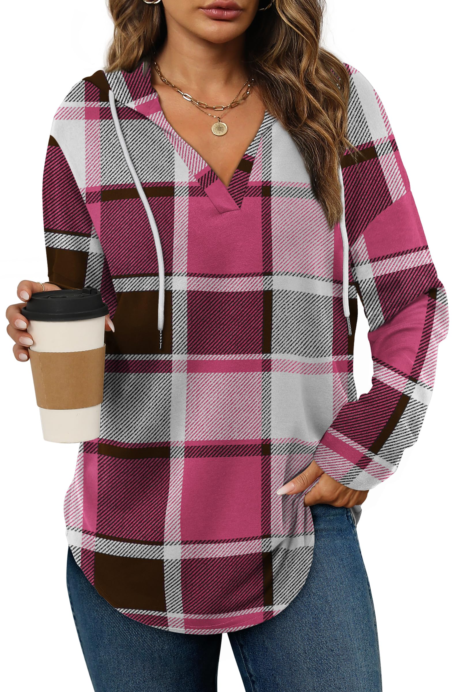 Bofell Womens Fashion Tops Hoodies for Women Pullover Oversized Sweatshirts Long SLeeve Shirts Loose Fit